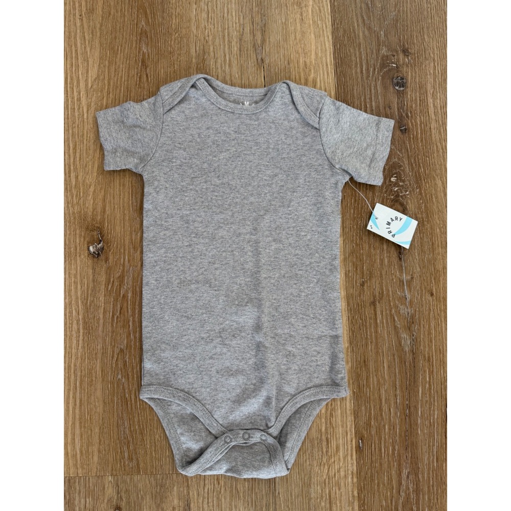 Primary Organic Babysuit Toddler 18-24M Heather Gray New Short‎ Sleeve Onesie